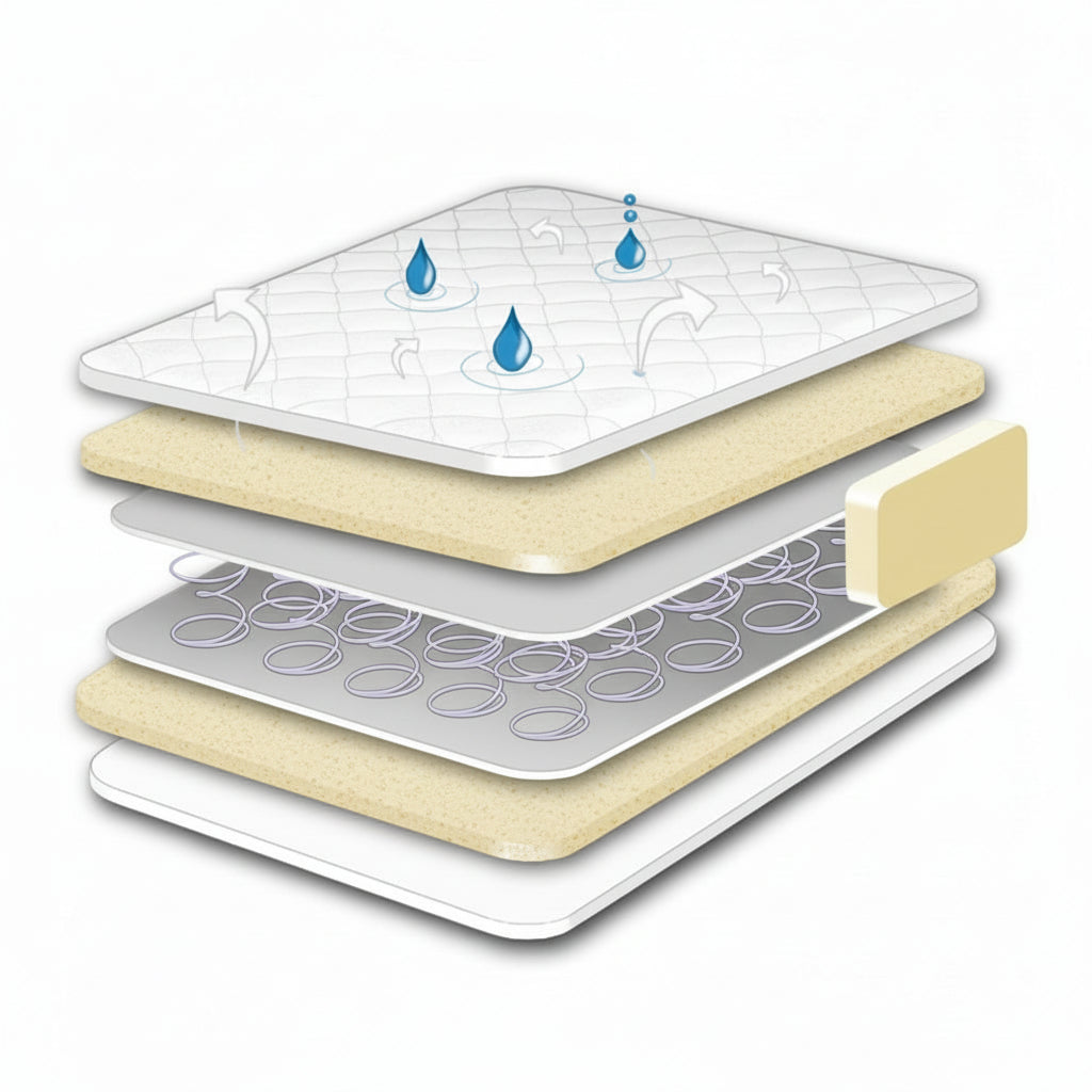 Luxury Air Flow Sprung Interior Cotbed Mattress 140 x 70 cm