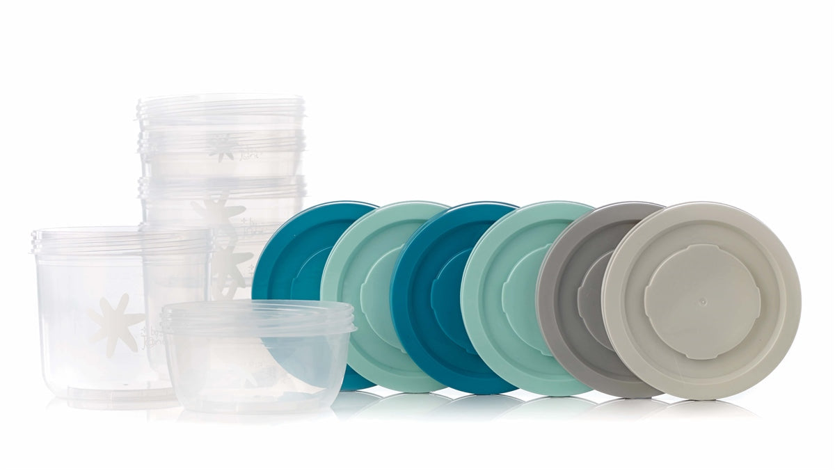 Jané Airtight Baby Food Storage Containers – Pack of 6, Convenient, Stackable Food Storage for Home and On the Go