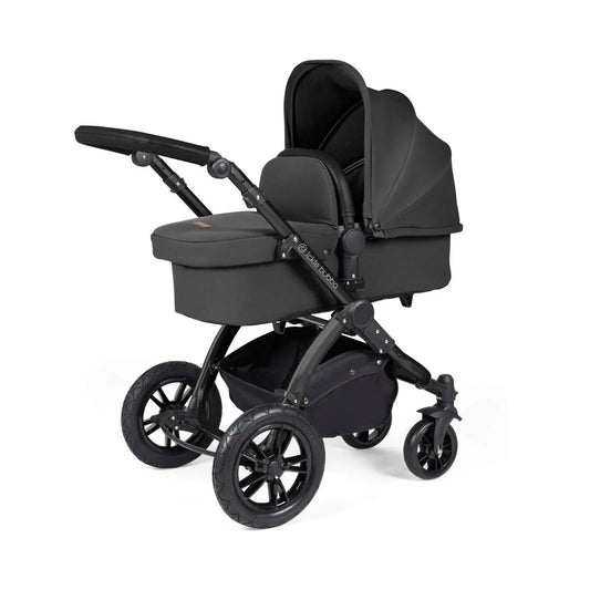 Ickle Bubba Stomp Luxe 2-in-1 Pushchair & Carrycot - Black/Charcoal Grey/Black
