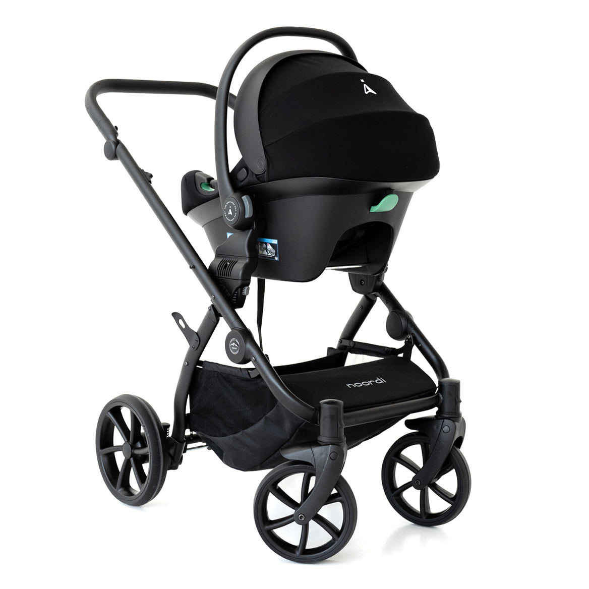 Noordi Fjordi V2 Leather 2in1 Pushchair with ThermoCot™ Carrycot, Sage