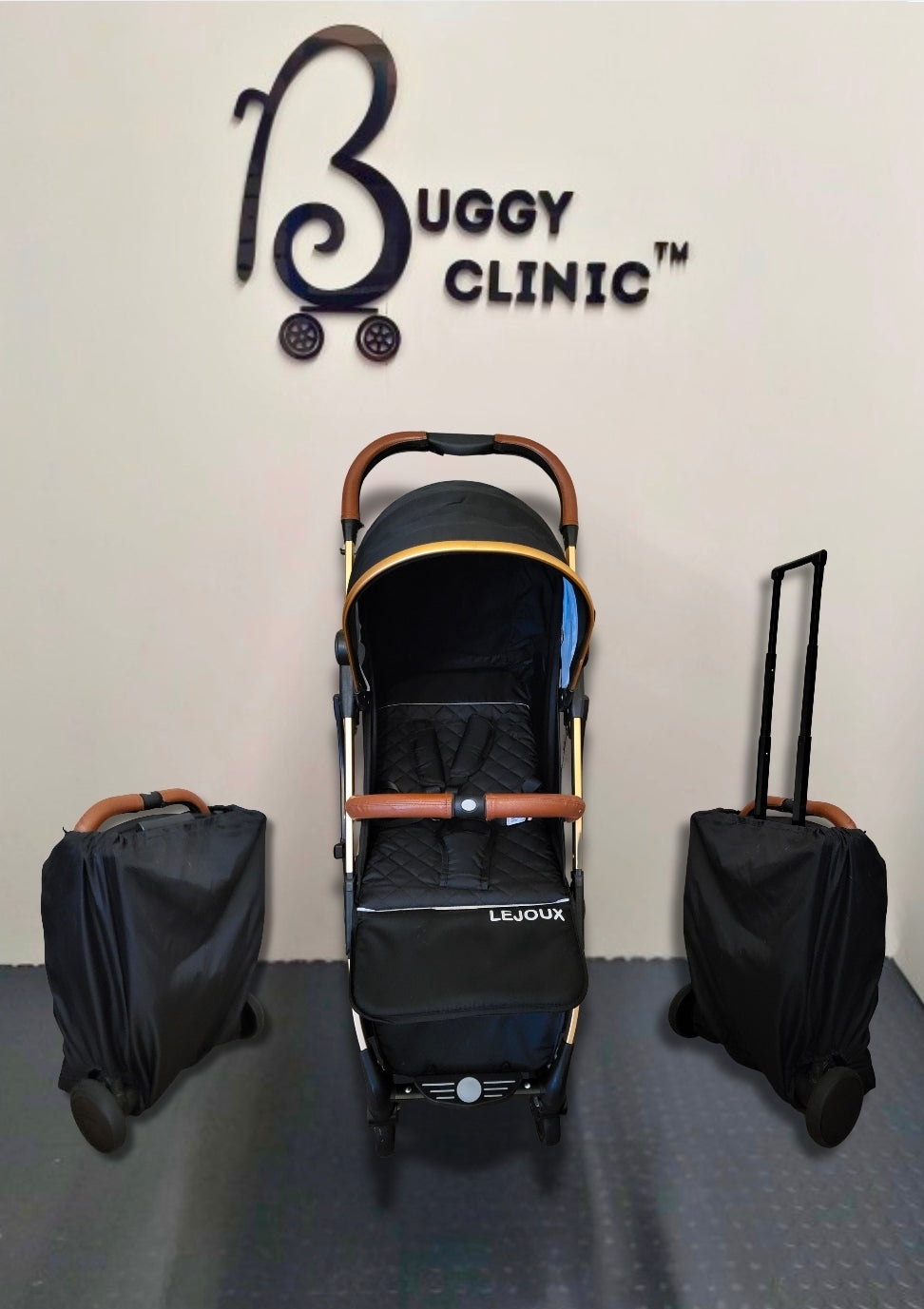 Refurbished pushchair lejoux travel pushchair pram compact fold buggy