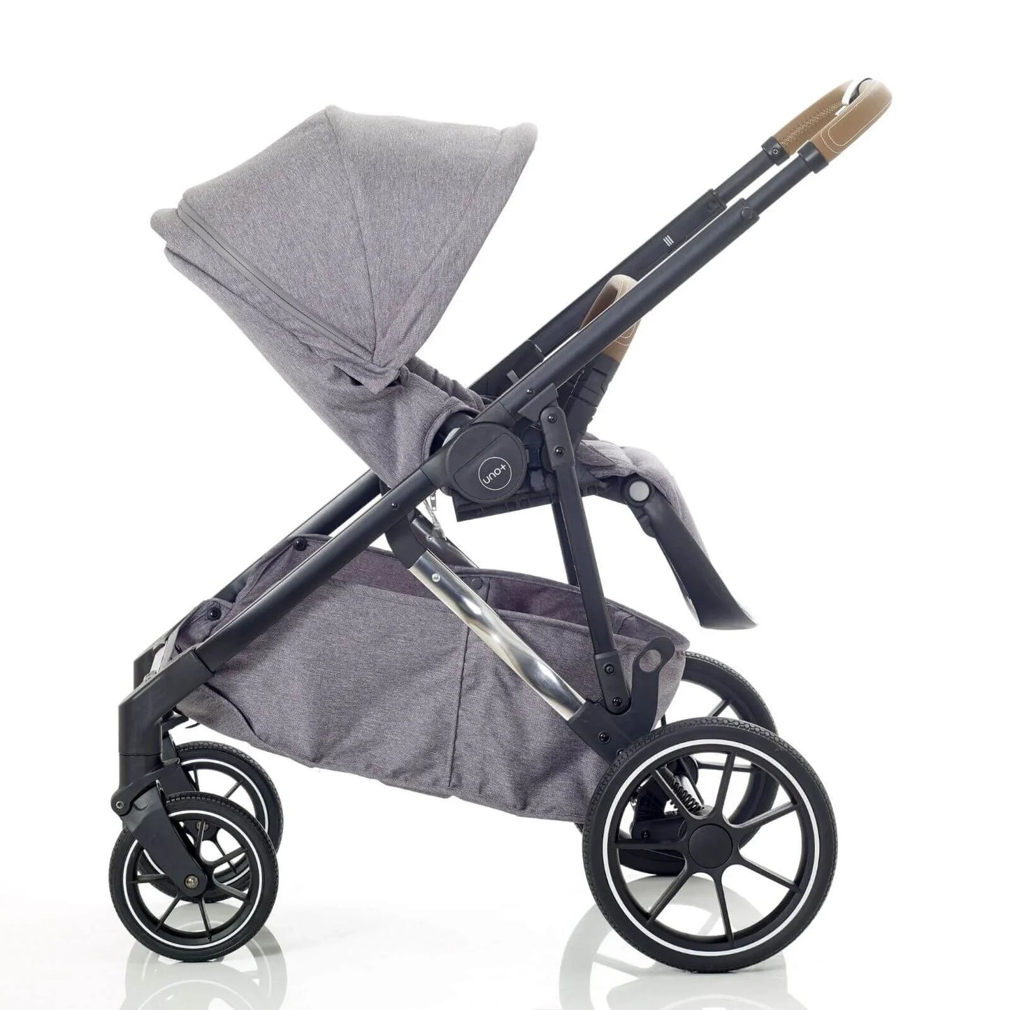 Mee-Go Uno Plus 2-in-1 Pushchair & Pram - Grey/Chrome