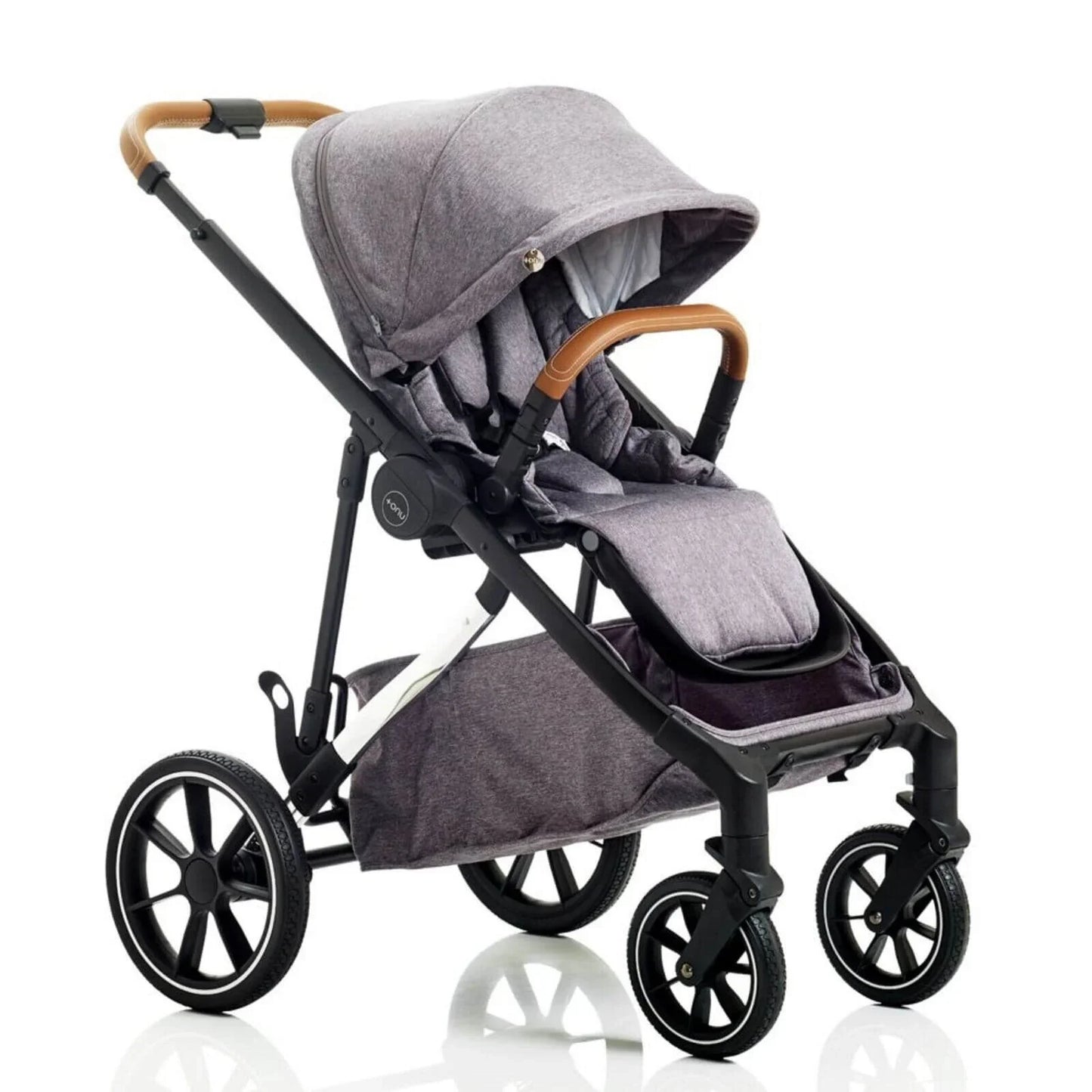 Mee-Go Uno Plus 2-in-1 Pushchair & Pram - Grey/Chrome