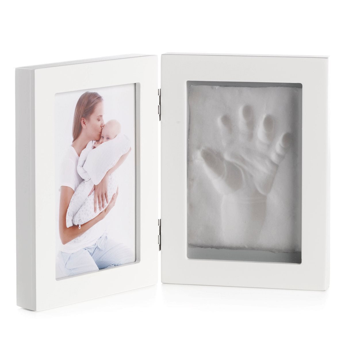 Baby Photo Frame with 2 Segments (Photo and Clay Print for Hand or Footprint)