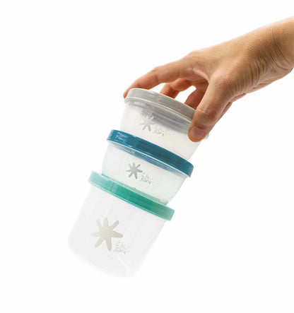 Jané Airtight Baby Food Storage Containers – Pack of 6, Convenient, Stackable Food Storage for Home and On the Go