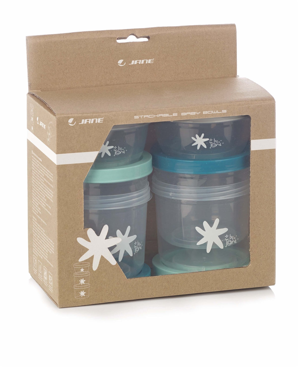 Jané Airtight Baby Food Storage Containers – Pack of 6, Convenient, Stackable Food Storage for Home and On the Go