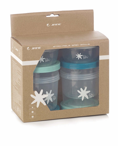 Jané Airtight Baby Food Storage Containers – Pack of 6, Convenient, Stackable Food Storage for Home and On the Go