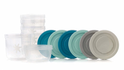 Jané Airtight Baby Food Storage Containers – Pack of 6, Convenient, Stackable Food Storage for Home and On the Go