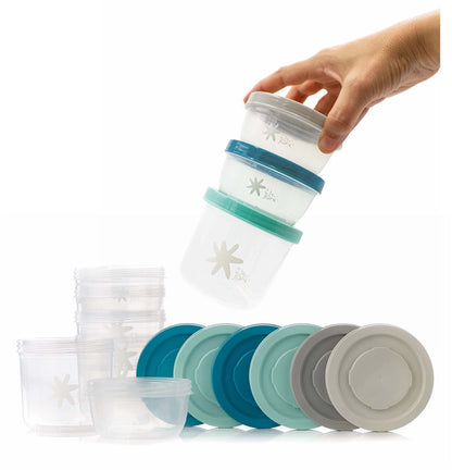 Jané Airtight Baby Food Storage Containers – Pack of 6, Convenient, Stackable Food Storage for Home and On the Go