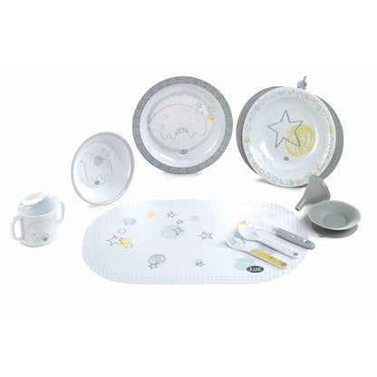 Jane 10-piece Toddler Crockery Set with Thermal Dish, Busybears Design