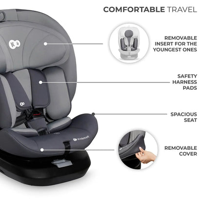 Kinderkraft i-Grow i-Size Car Seat (Birth to 12 Years) - Grey