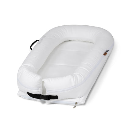 Noordi 2in1 Deluxe Baby Nest & Maternity Pillow with Silver-Ion Cotton, White