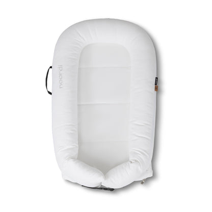 Noordi 2in1 Deluxe Baby Nest & Maternity Pillow with Silver-Ion Cotton, White