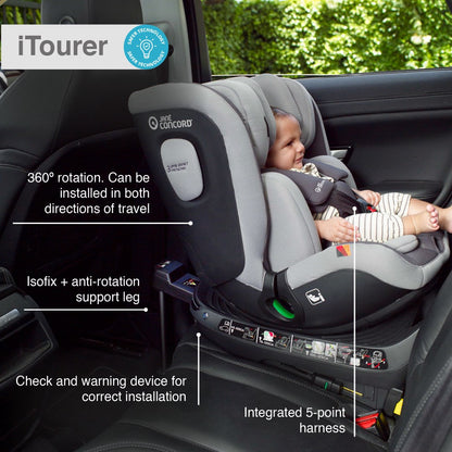 Jane iTourer Rotating i-Size ERF Car Seat, 40-125cm, 0-7 Years