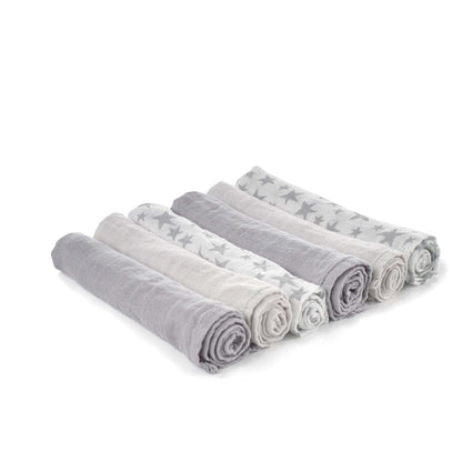 Bamboo Muslin Cloths For Baby 35 x 35 cm (6-Pack), Star