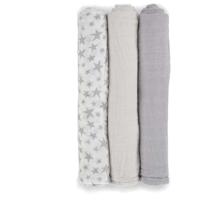 Large Bamboo Muslin Cloths For Baby, 80 x 80 cm (3-Pack), Star