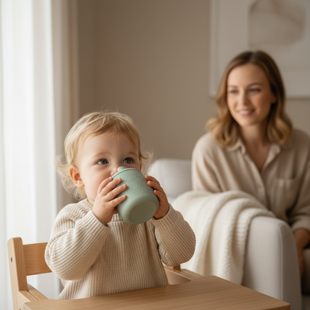 Non-Spill Silicone Baby's Learner Cup