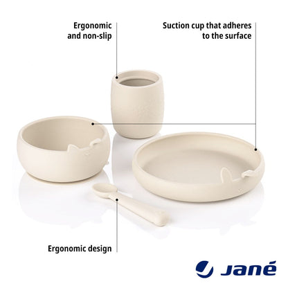 Complete 4-Piece Silicone Dinner Set for Babies - Plate, Bowl, Spoon, and Cup
