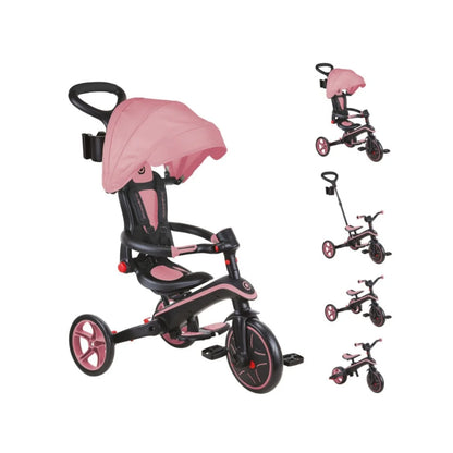 Globber Explorer Trike Foldable 4 in 1 - Deep Pastel Pink