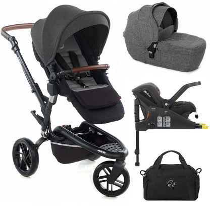 Jané Trider + Transporter Plus Carrycot, Black & Grey