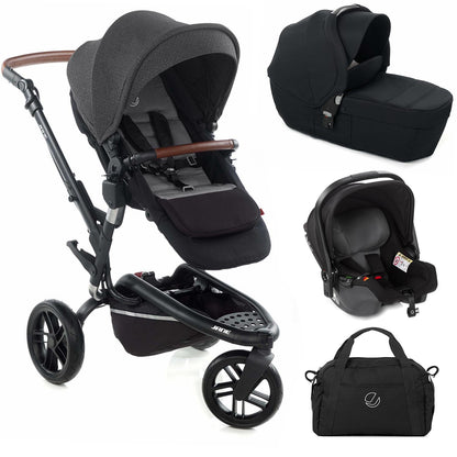 Jané Trider + Transporter Plus Carrycot, Cold Black