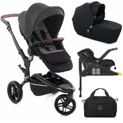 Jané Trider + Transporter Plus Carrycot, Cold Black