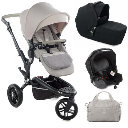 Jané Trider Travel System Bundle with Transporter Plus & Koos R1 i-Size Car Seat, Sand