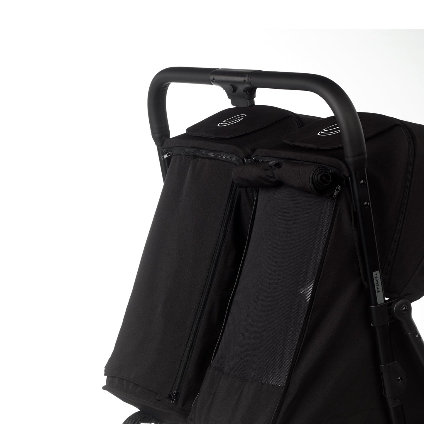 Twinside Twin Stroller + 2 Smart Carrycot, Coal