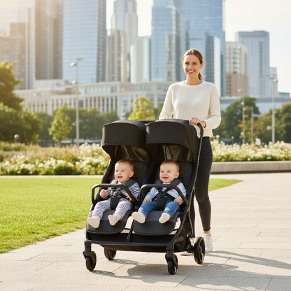 Twinside Twin Stroller, Coal