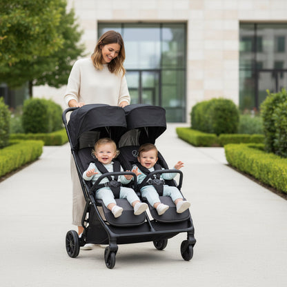 Twinside Twin Stroller, Coal