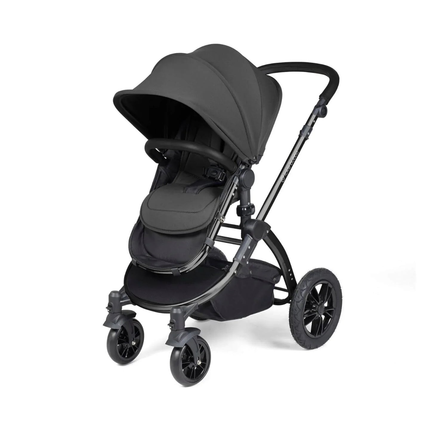 Ickle Bubba Stomp Luxe 2-in-1 Pushchair & Carrycot - Black/Charcoal Grey/Black