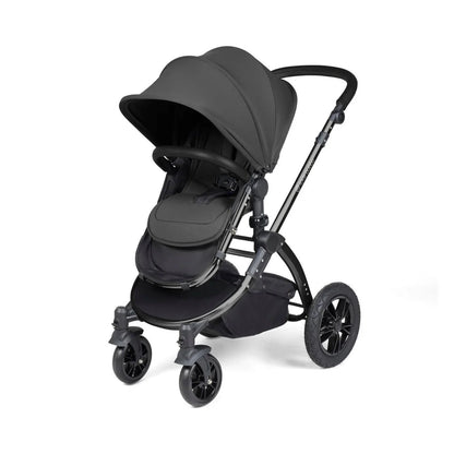 Ickle Bubba Stomp Luxe 2-in-1 Pushchair & Carrycot - Black/Charcoal Grey/Black