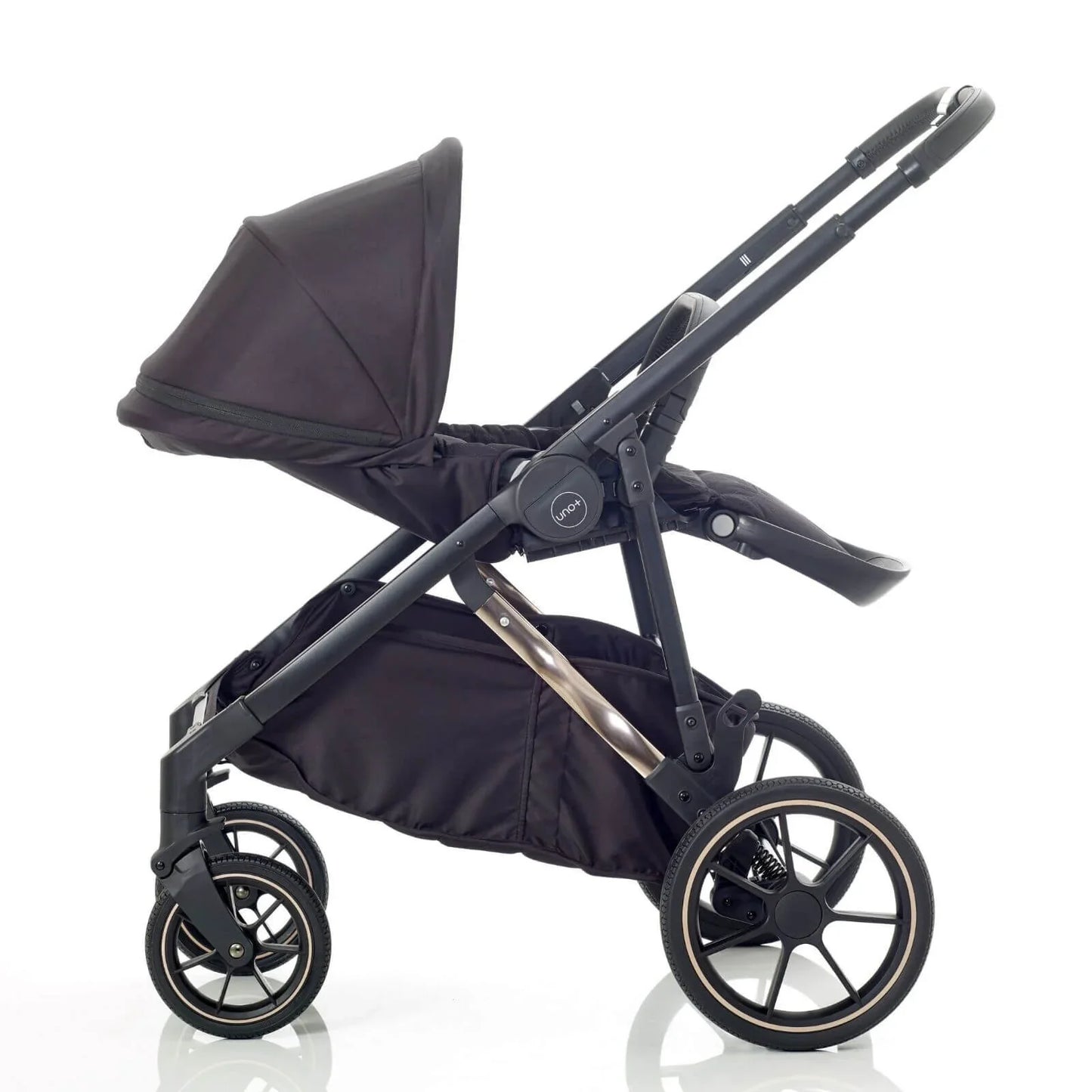 Mee-Go Uno Plus 2-in-1 Pushchair & Pram - Black/Rose