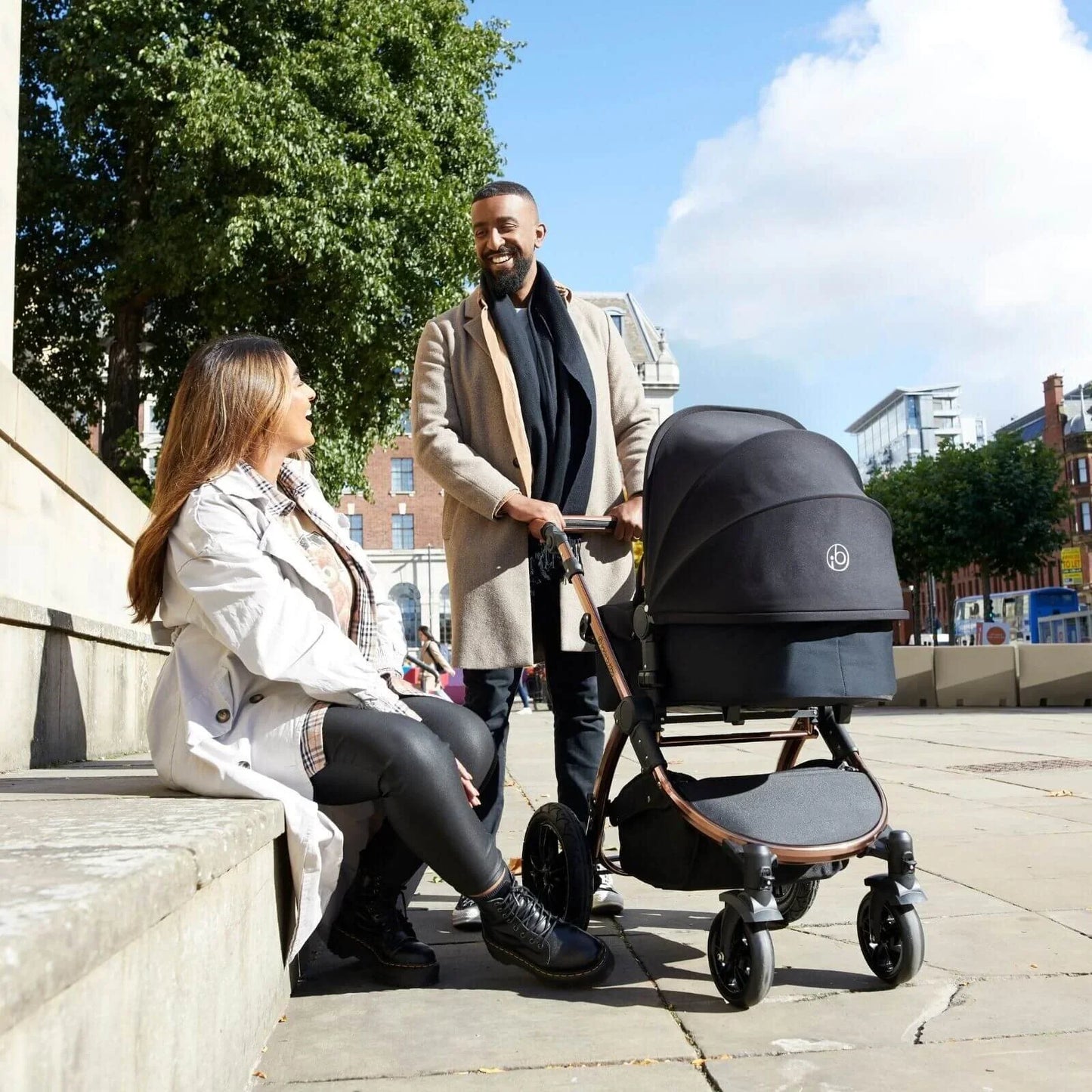 Ickle Bubba Stomp Luxe 2-in-1 Pushchair & Carrycot - Black/Charcoal Grey/Black