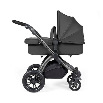 Ickle Bubba Stomp Luxe 2-in-1 Pushchair & Carrycot - Black/Charcoal Grey/Black