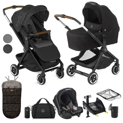 Jané Newel 10-Piece Complete Travel System Bundle  - Cold Black