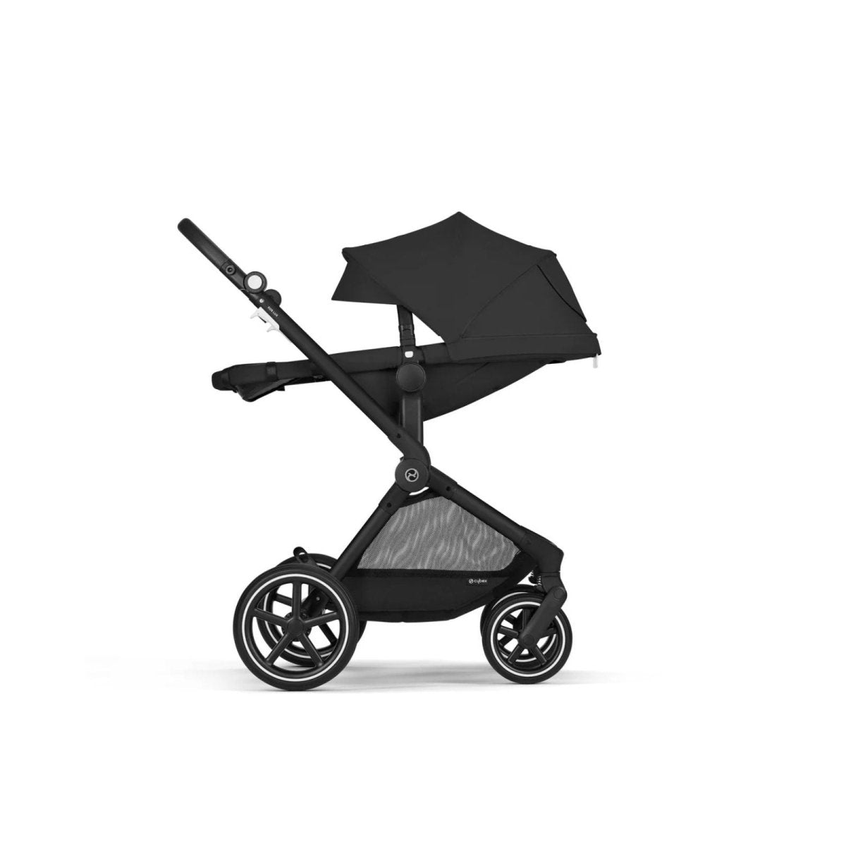 Cybex EOS Lux Silver 2-in-1 Pushchair - Moon Black