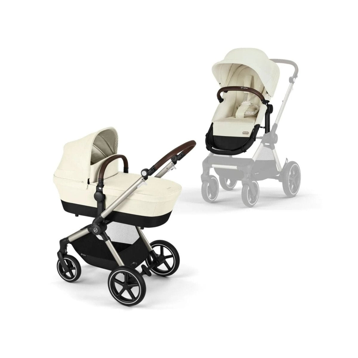 Cybex Eos Lux Silver 2-in-1 Pushchair - Seashell Beige
