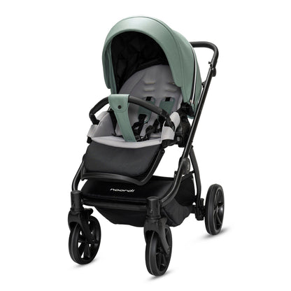 Noordi Fjordi V2 Leather 2in1 Pushchair with ThermoCot™ Carrycot, Sage