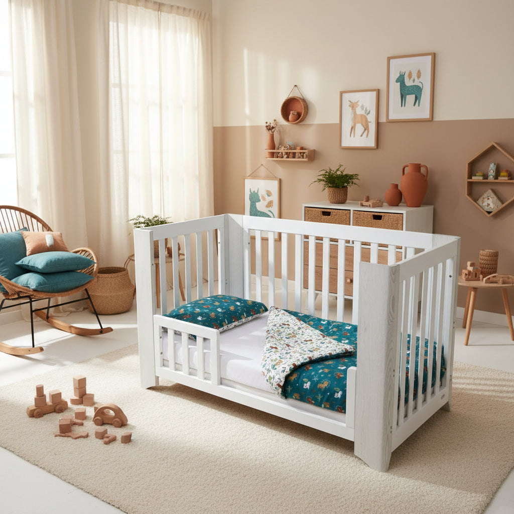 Jungle Organic Cotton Toddler 3 Piece All-in-One 4.0 Tog Quilt Bedding Set with Bumper