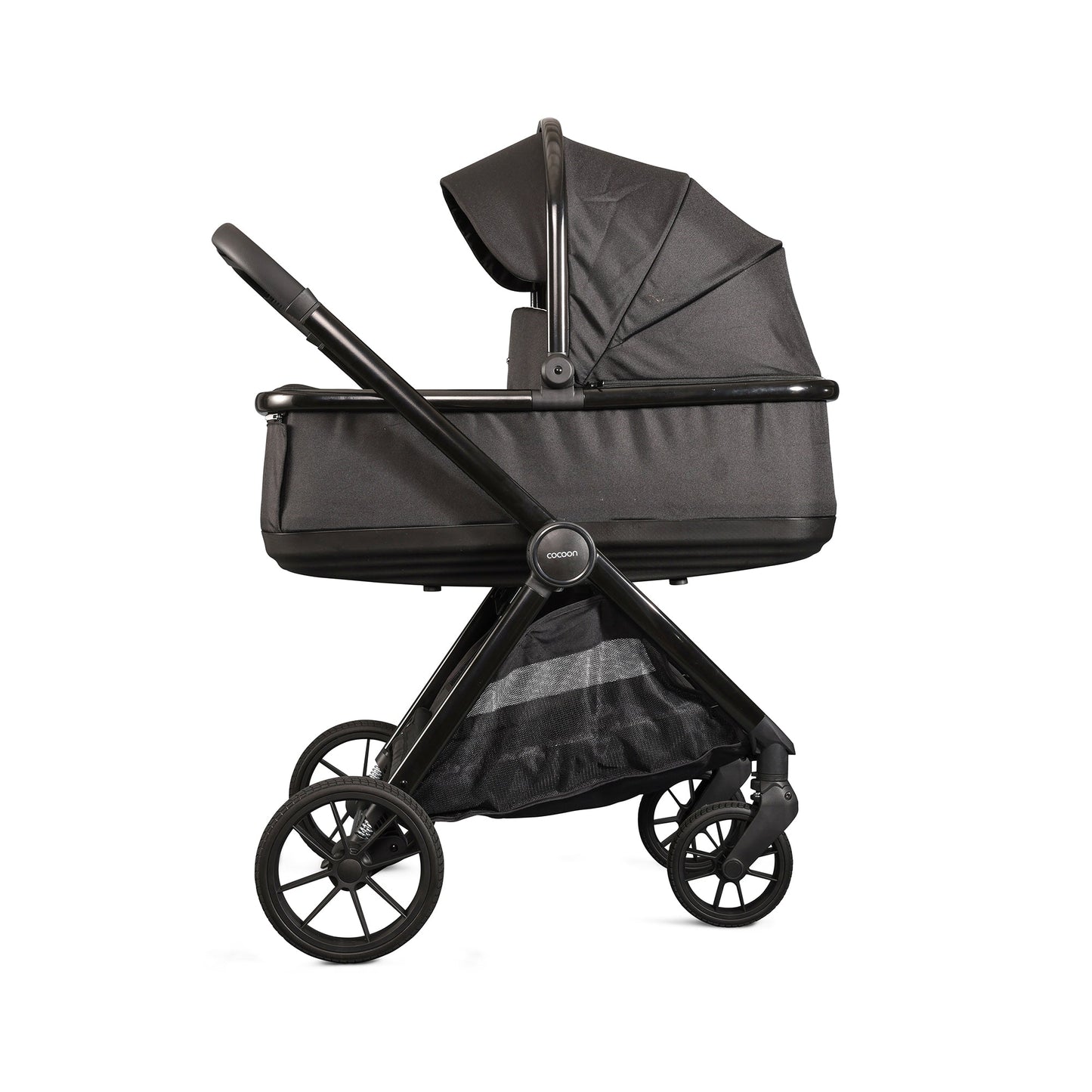 Mee-Go Cocoon Travel System with EVO Spin Car Seat and ISOFIX Base – Liquorice