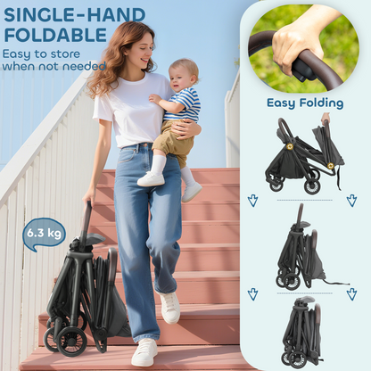 AIYAPLAY Baby Stroller with Adjustable Seat, Travel Pushchair