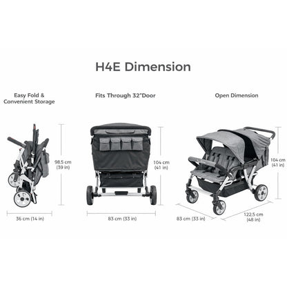 Familidoo 4 Seater Stroller -  Plus Free Rain Cover