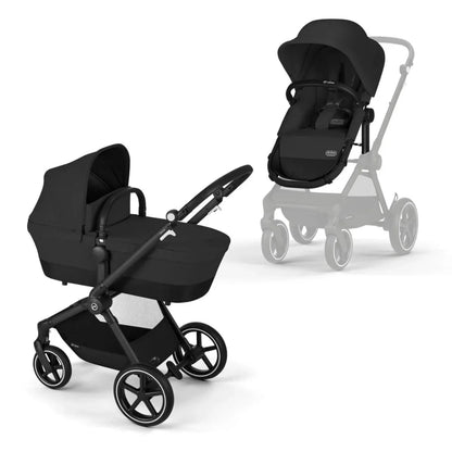 Cybex EOS Lux Silver 2-in-1 Pushchair - Moon Black