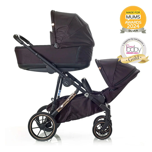 Mee-Go Uno Plus 2-in-1 Pushchair & Pram - Black/Rose