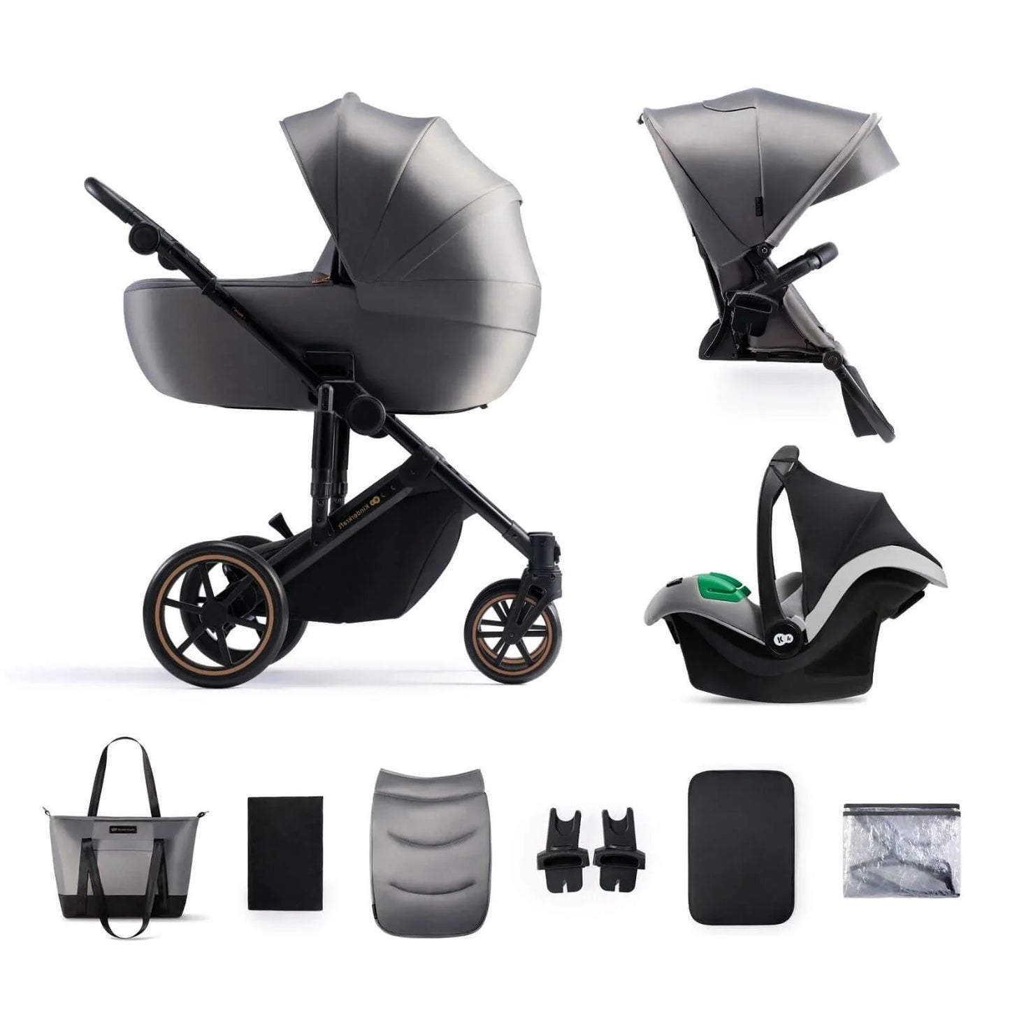 Kinderkraft 3-in-1 Mink Pro Prime 2 Travel System with Car Seat - Shadow Grey