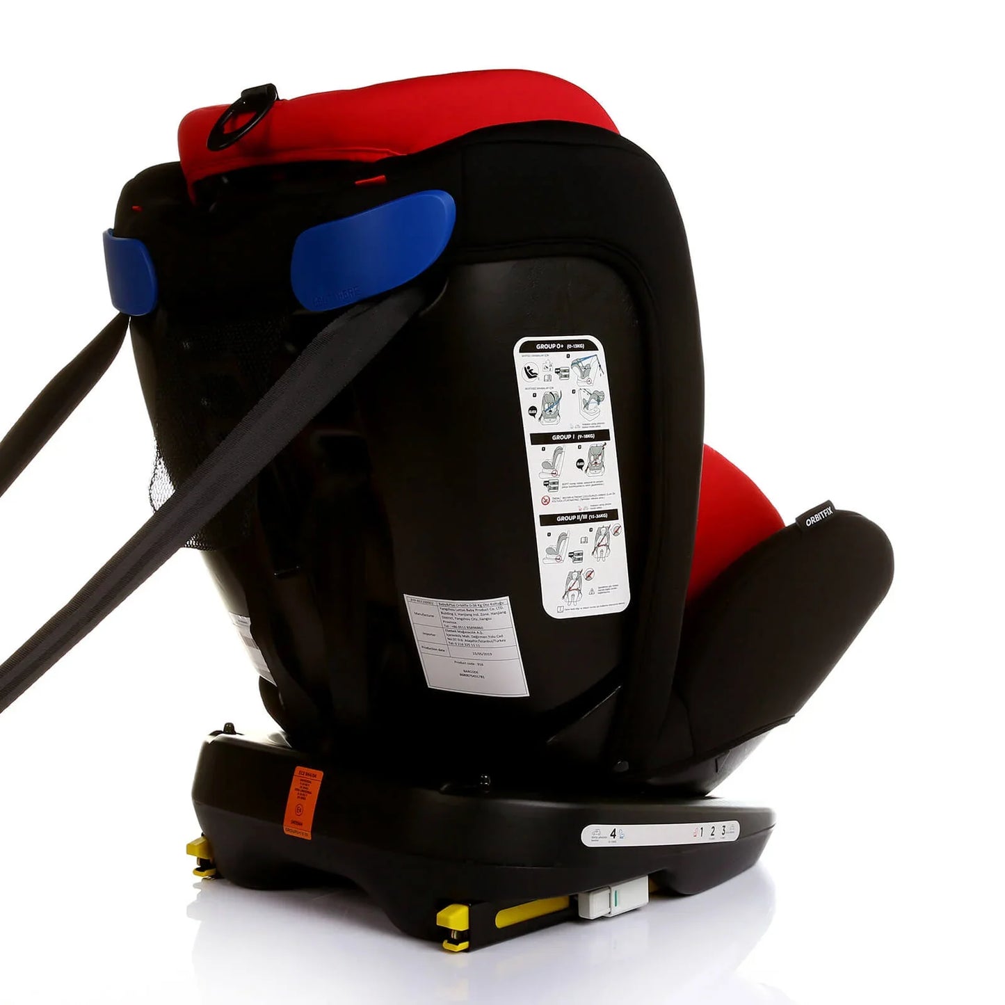 baby plus Orbitfix Group 0/1 Baby Car Seat - Black Red