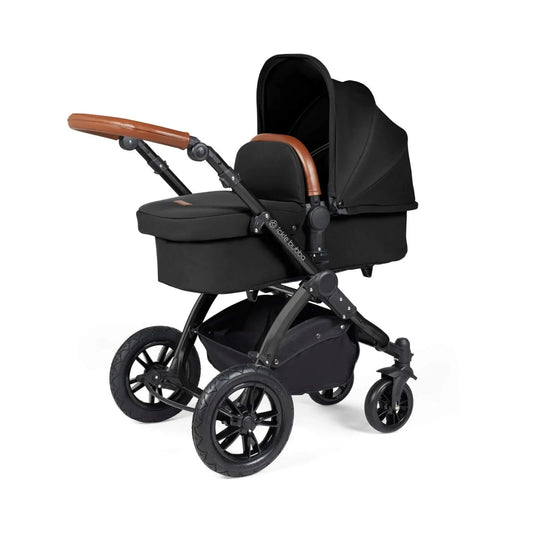 Ickle Bubba Stomp Luxe 2-in-1 Pushchair & Carrycot - Black/Midnight/Tan