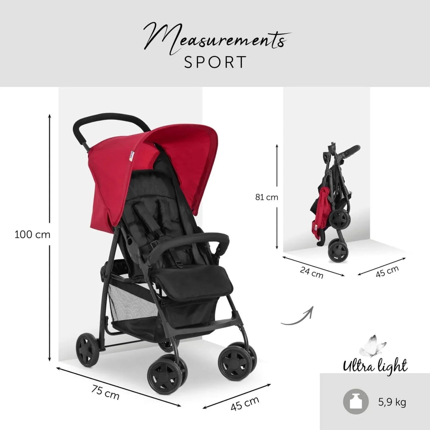 Hauck Sport Pushchair - Red