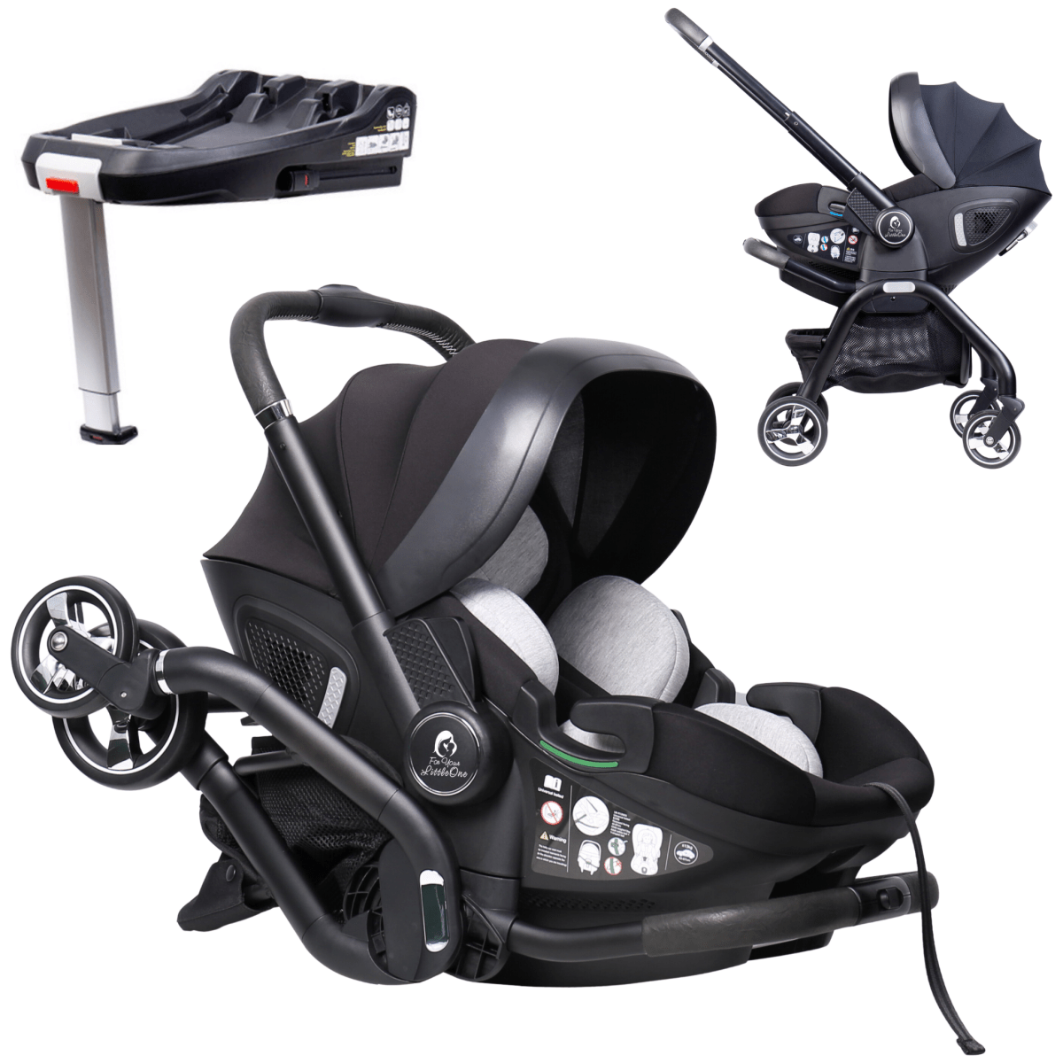 For Your Little One Qubi Infant Car Seat & Stroller & Base - Eclipse Black
